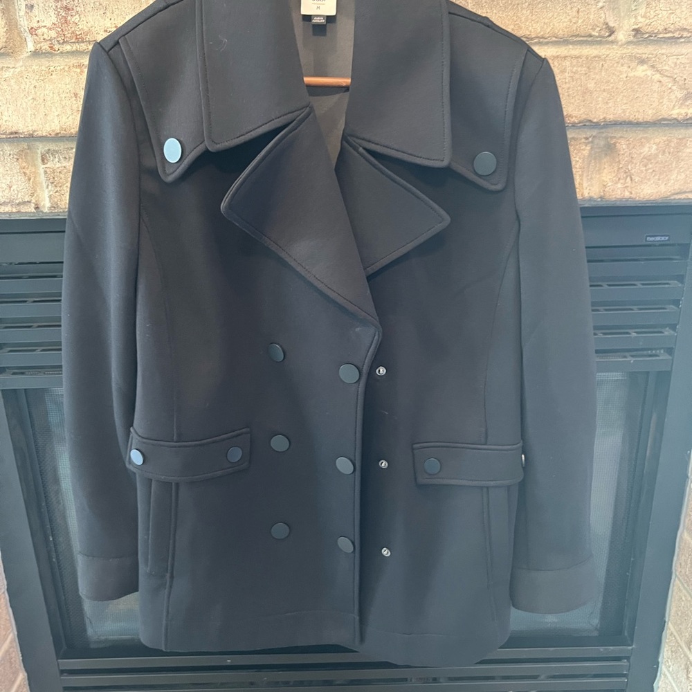 Cabi Ponte Classic Black Double-Breasted Women's Peacoat